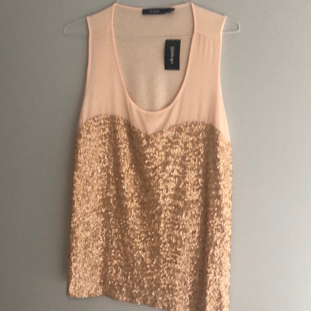 Beautiful sequined blush top NWT
